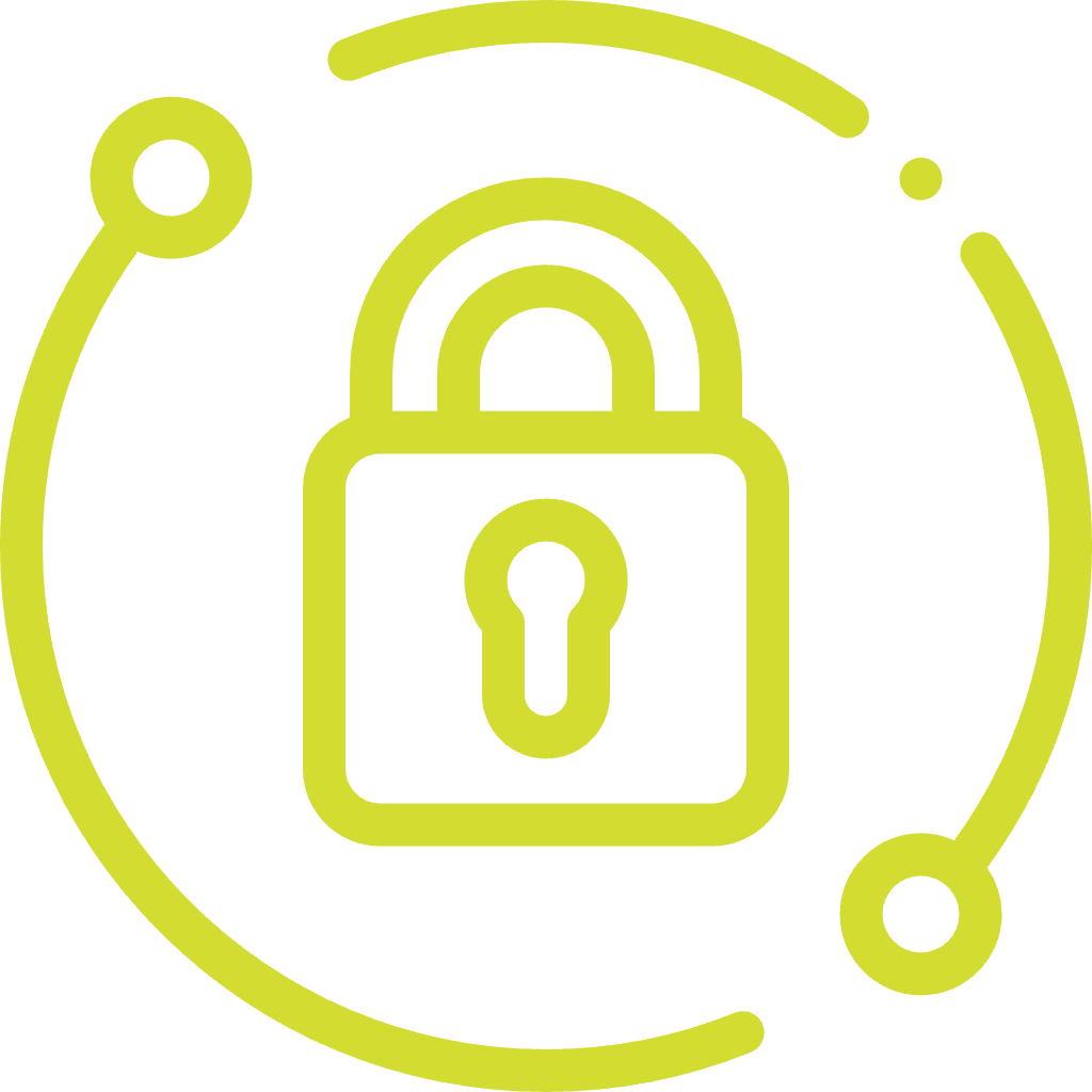 Modernes Symbol für Datenschutz, digitale Sicherheit und geschützte Gesundheitsinformationen mit minimalistischer Liniengestaltung.