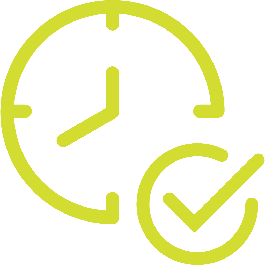 Modernes Symbol für Terminplanung, Zeitmanagement und organisierte Therapieabläufe mit Uhrmotiv.